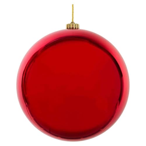 VEPATIM 4 Weihnachtskugeln Christbaumkugeln aus Kunststoff rot Ø10cm von VEPATIM