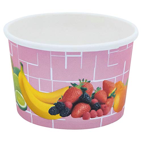 VEPATIM 50 Eisbecher Pappe rund 100 ml Ø 70mm Höhe 45mm Fruchtreigen von VEPATIM