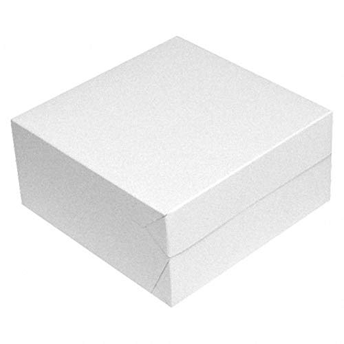VEPATIM 50 Kuchenkarton - Tortenkarton 25x25x10cm weiß von VEPATIM