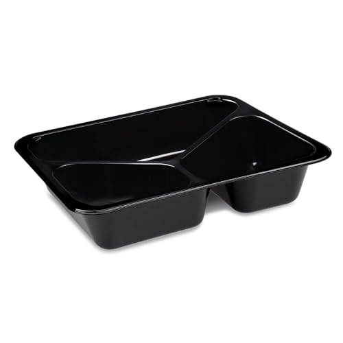 VEPATIM 50 Menüschalen extra stark 3- geteilt 227x 178x 49mm schwarz 1095 ml von VEPATIM