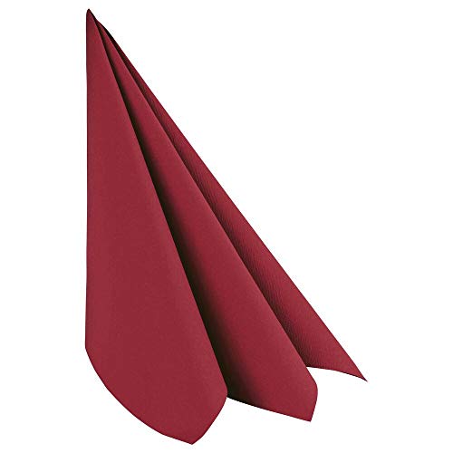 VEPATIM 50 Servietten Airlaid 40x40cm 1/4 -Falz stoffähnlich hochwertig bordeaux von VEPATIM