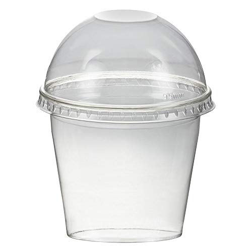 VEPATIM 50 Smoothiebecher Dessertbecher + Domdeckel 250 ml Ø95mm PET glasklar von VEPATIM