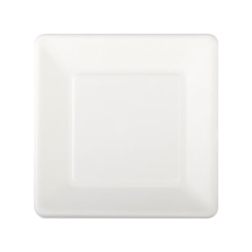 VEPATIM 50 Teller aus Bagasse, naturweiß, quadratisch 16.5cm, 50Stk. von VEPATIM