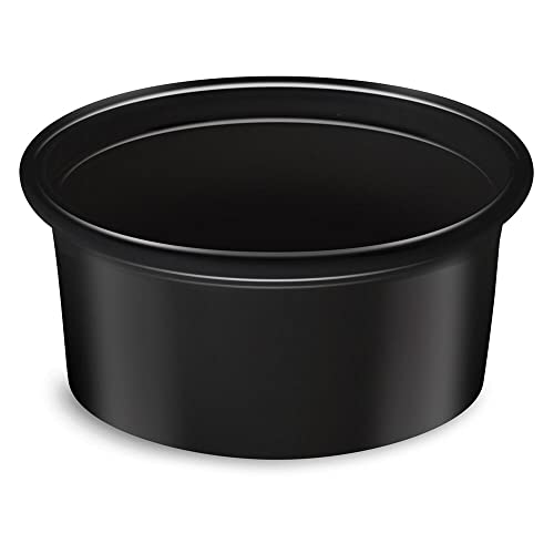 VEPATIM 500 Dressingbecher Feinkostbecher schwarz PP 80 ml Ø 70 mm von VEPATIM