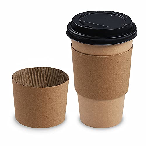 VEPATIM 500 Papier-Manschetten Isolierbanderolen Sleeves braun für Becher Ø 90 mm von VEPATIM