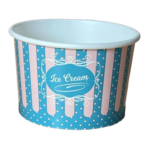 VEPATIM 50x Eisbecher aus Papier Patisserie ICE CREAM Motiv 260 ml 8oz von VEPATIM