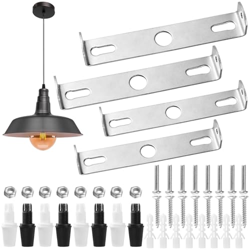 VEPEPE 4 Stück Lampenhalterung Decke 90/100 mm, Deckenhalterung Lampe Montagehalterung mit Schrauben Zubehör, Deckenleuchte Halterung Montageplatte, Lampenaufhängung Montagehalterung für Kronleuchter von VEPEPE