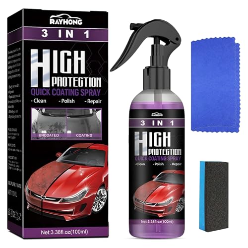 High Protection 3in1 Spray,Auto Nano Beschichtungsspray,3 in 1 Beschichtungsspray für Auto,Scratch Repair Nano Spray Autospray zum Reparieren, Polieren und Kratzenschutz von VEQENIFY