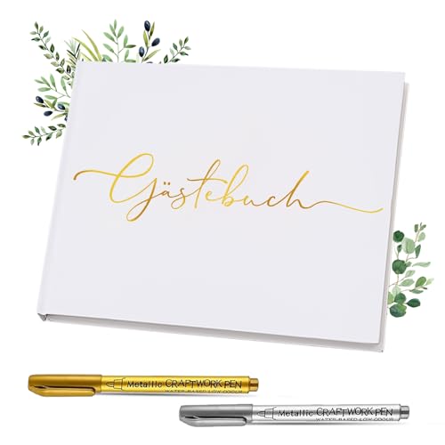 VEQENIFY Gästebuch Hochzeit,Geburtstag & Jeder Anlass,100 blanko Seiten,Hochzeitsgästebuch Hochzeitsbuch Gästebuch für Hochzeiten, Geburtstag, Babypartys, Urlaub etc,für unvergessliche Erinnerungen von VEQENIFY