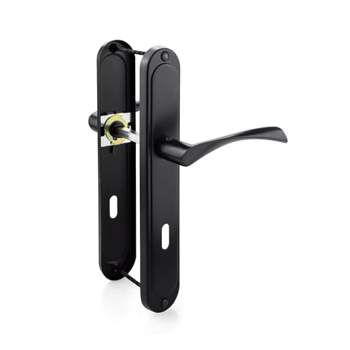 VERAMET® Türgriff set | Drückergarnitur für Zimmertüren Set | Türklinke für Zimmertür Bürotür | L-Form | Schwarz mat (BB - 90mm) Türklinken Innentüren - Türbeschlag von VERAMET