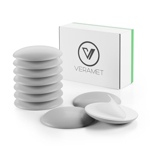 VERAMET® Türstopper Wand selbstklebend Ø 60 mm Silber[10 Stück] - Wandpuffer als perfekter Schutz für Wand und Tür - Türpuffer Wandschutz als Türstopper für Türklinken gegen Türanschlag von VERAMET