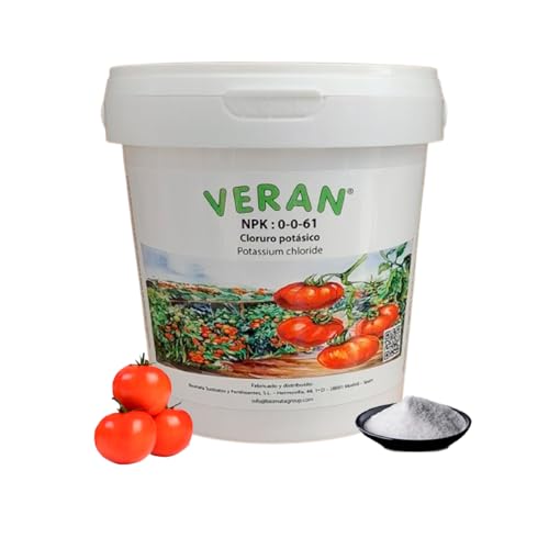 VERAN Kaliumchlorid Dünger NPK 0-0-61 1Kg | Tomaten Dünger | Kaliumreicher, Wasserlöslicher Dünger | Tomatendünger auch für Gemüse, Obst und Kaliumliebende Kulturen Geeignet von VERAN