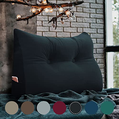 VERCART Rückenkissen Keilkissen Kopfende Großes Bettkissen Bequemes Lesekissen und Rückenteil im Bett 2 in 1 Rückenlehne und Kopfkissen Langes XXL Kissen Sofa Couch Samt 80cm Schwarz VERCART Rückenkissen Keilkissen Kopfende Großes Bettkissen Bequemes Lesekissen und Rückenteil im Bett 2 in 1 Rückenlehne und Kopfkissen Langes XXL Kissen Sofa Couch Samt 80cm Schwarz von VERCART