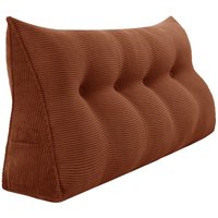 Großes Keilkissen, Langes Lesekissen, Bettruhe Rückenkissen, Dreieckiges Liegekissen, Dekoratives Kopfteilkissen für Tagesbett oder Tiefes Sofa, Cord von VERCART