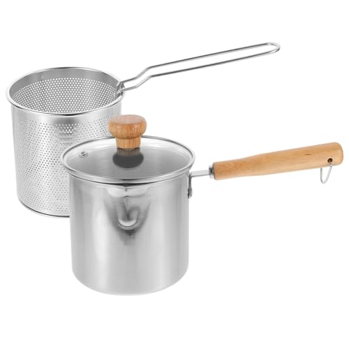 VERDANVERSE 1 Satz Mini Fritteuse mit Frittierkorb und Glasdeckel Effizienter Kochtopf für Induktionsherde für Einfache und Komplexe Gerichte von VERDANVERSE