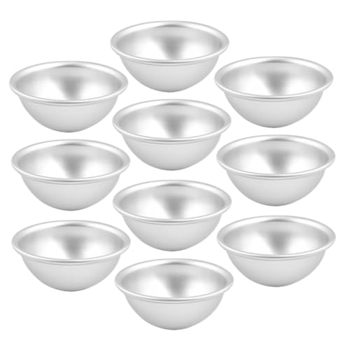 VERDANVERSE 10 Stück Teiliges Aluminium Halbkugel Backform Wiederverwendbare Dome Mousse Jelly Pudding Formen Antihaftbeschichtete Kuchenformen für DIY Desserts Seifen Badebomben Vielseitig von VERDANVERSE