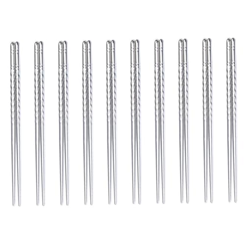 VERDANVERSE 10 Stück Teiliges Edelstahl Essstäbchen mit Spiralförmiger Struktur Leicht Hitzeisoliert und Rutschfest für Sushi Hotpot und Asiatische Dinnerpartys VERDANVERSE 10 Stück Teiliges Edelstahl Essstäbchen mit Spiralförmiger Struktur Leicht Hitzeisoliert und Rutschfest für Sushi Hotpot und Asiatische Dinnerpartys von VERDANVERSE