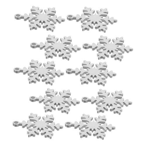 VERDANVERSE 10 Stück Teiliges Edelstahl Hundemarken Schneeflockenform Weihnachtsanhänger Silber Leichte Robuste Haustier-id-tags für Hunde und Katzen Festliches Design für Winter und Feiertage von VERDANVERSE