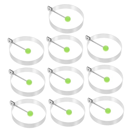 VERDANVERSE 10 Stück Teiliges Eierring Rund Langlebig Leicht zu Reinigen für Geformte Spiegeleier Omeletts und Pancakes Farblich Sortiert für Frühstück und Sandwiches von VERDANVERSE