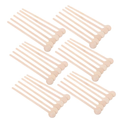 VERDANVERSE 100 Stück Holz Kaffeerührstäbchen Rundkopf Leichte Trinkrührer für Kaffee Tee Milch Cocktails Vielseitige Holzstäbchen zum Mischen Praktisch und Tragbar für Heiß Wiederverwendbar von VERDANVERSE