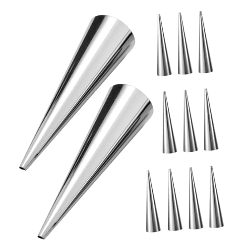 VERDANVERSE 12 Stück Teiliges Kegelförmiges Backform Edelstahl mit Antihaftbeschichtung Sichere Glatte Kanten für Croissants Cannoli Blätterteiggebäck Vielseitig für Hobby Profibäcker von VERDANVERSE
