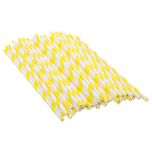 VERDANVERSE 150 Stück Baumwollzucker Papierstäbchen Gelb Glatte Lollipop Sticks für Gewerbliche Vollautomatische Zuckerwattenmaschinen Sicherer Gebrauch Großpackung für Geburtstage Hochzeiten von VERDANVERSE