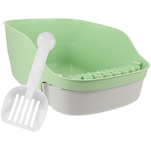 VERDANVERSE 1satz Haushalts Katzenklo Mit Hoher Kapazität Katzenstreu Toilette Mit Schaufel Halb Geschlossene Spritzwassergeschützte Katzentoilette Für Kätzchen Avocado Für Saubere Räume von VERDANVERSE
