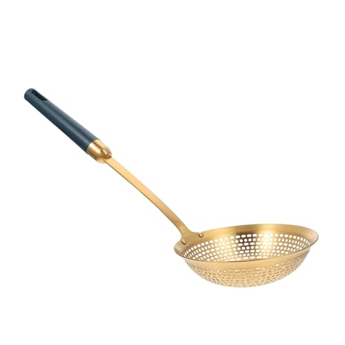 VERDANVERSE 1stück Edelstahl Skimmerlöffel Gelb Praktischer Kochsieb Für Fondue Und Küche Leicht Zu Reinigen Mit Hitzebeständigem Griff Für Nudel Und Gemüsesoßen von VERDANVERSE