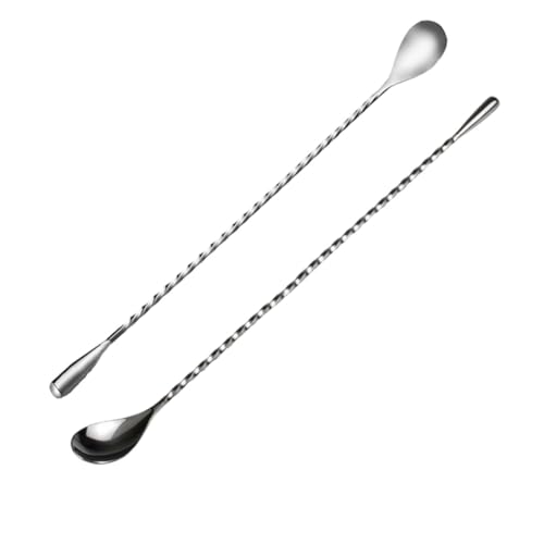 VERDANVERSE 2 Stück Bar Mixing Spoon Spiralmuster Cocktail Rührlöffel Silber und Gunmetal Schwarz für Bars und Kaffee VERDANVERSE 2 Stück Bar Mixing Spoon Spiralmuster Cocktail Rührlöffel Silber und Gunmetal Schwarz für Bars und Kaffee von VERDANVERSE