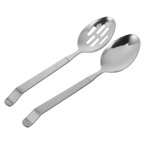 VERDANVERSE 2 Stück Edelstahl Servierlöffel Schlitzlöffel Leicht für Buffet Essbesteck Küchenhelfer Rostfrei Spülmaschinengeeignet für Restaurant und Picknick von VERDANVERSE