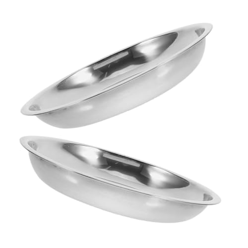 VERDANVERSE 2 Stück Futternapf Set Flach Langlebig Rostfrei Leicht zu Reinigen Katzennapf Hundeschale Wassernapf für Katzen und Hunde mit Reduziertem Schnurrhaarfatigue für Fütterung von VERDANVERSE