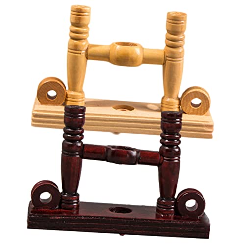 VERDANVERSE 2 Stück Holzständer im Retro Stil für Faltfächer Dekorativer Halter für Handfächer für Zuhause Büro und Ausstellungen Natur und Rotholzoptik von VERDANVERSE