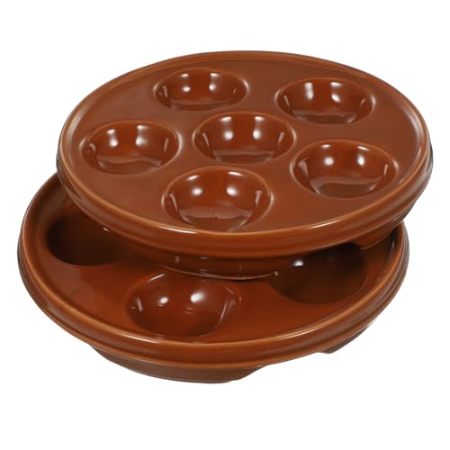 VERDANVERSE 2 Stück Keramik Escargot Platte mit Rillen für Schnecken Ofen und Herdgeeignet Ergonomisch Geformt Rutschfest für Restaurant und Zuhause von VERDANVERSE
