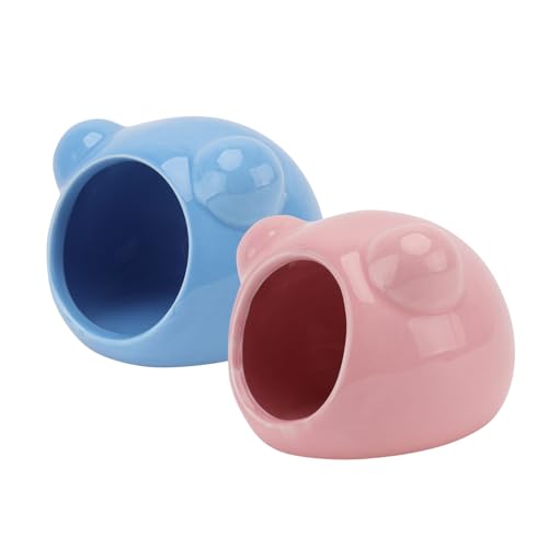 VERDANVERSE 2 Stück Keramik Hamster Nest Kühlendes Kleintierhaus Kleine Haustierhöhle Zufällige Farbe für Hamster Chinchillas und Andere Kleintiere zum Schlafen und Abkühlen von VERDANVERSE