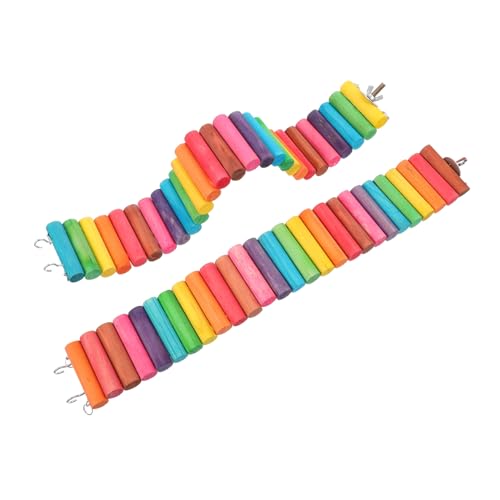 VERDANVERSE 2 Stück Mehrfunktionale Hamsterbrücken aus Holz Stabile Kletterleitern für Zwerghamster und Kleine Nager Fördert Bewegung Balance und Zahnpflege als Käfigzubehör von VERDANVERSE