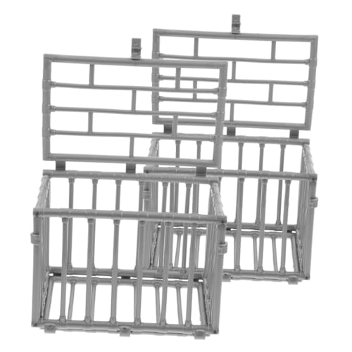 VERDANVERSE 2 Stück Miniatur Abs Kunststoff Käfig Modell Vielseitiges Mini Haus Zubehör Stabiles DIY Kleintier Gehege Dekoratives Mikrohaus Accessoire für kreatives Gestalten und Detailreiche von VERDANVERSE
