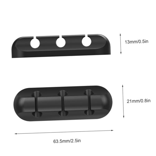 VERDANVERSE 2 Stück Silikon Kabelhalter mit Starkem Kleber Selbstklebende Kabelclips für Wand und Schreibtisch Elastische Kabelorganisation für Daten Ladekabel Schwarz für Büro und Zuhause von VERDANVERSE