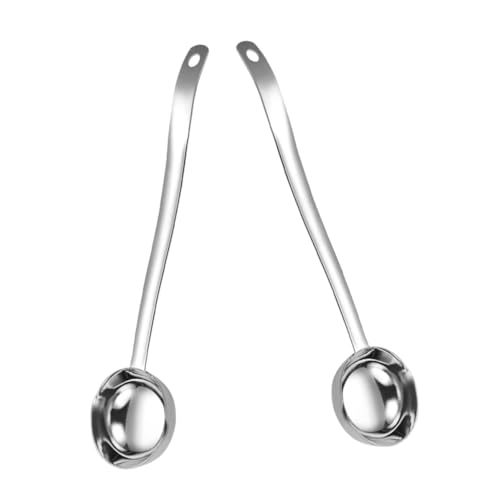 VERDANVERSE 2 Stück Suppenkellen aus Edelstahl mit Ausgießer Tiefer Schöpflöffel für Soßen Öl und Suppe Langer Ergonomischer Griff für Komfortables Servieren in Küche Restaurant und Catering von VERDANVERSE