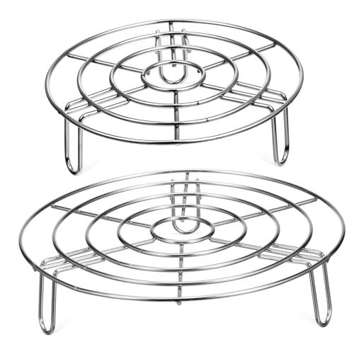 VERDANVERSE 2 Stück Teiliges Dampfgarer Gestell aus Rundes Steamer Trivet mit Niedrigem Fuß Hitzebeständig und Rostfrei Stabiler Dünsteinsatz für Töpfe und Pfannen Einfach zu Reinigen von VERDANVERSE