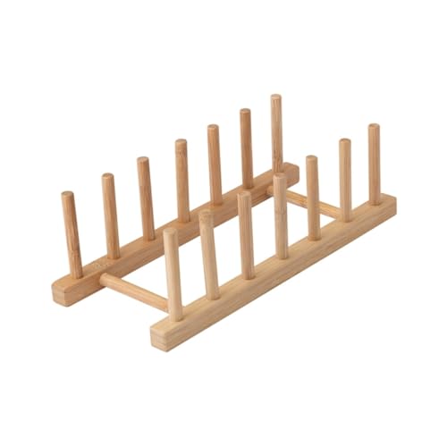 VERDANVERSE 2 Stück Teiliges Geschirrregal Küchenorganizer aus Natürlichem Holz Platzsparend Kratzfest Geeignet für Teller Tassen Schneidebretter Einfach Zusammenzubauen für Küchentheke und von VERDANVERSE
