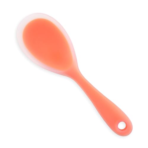 VERDANVERSE 2 Stück Teiliges Silikon Reislöffel Antihaftbeschichtet Kratzfest und Leicht Ergonomischer Griff Vielseitig für Zuhause und Gastronomie Kreative Halbdurchsichtige Orange von VERDANVERSE