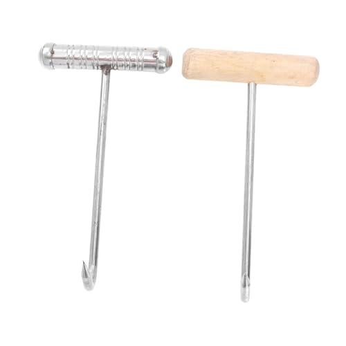 VERDANVERSE 2 Stück Teiliges T Griff Fleischhaken aus Robustem Stahl für Fleischereien Restaurantküche Grill Bbq Langlebig und Belastbar für Schweres Fleisch und Knochen für Profiköche und von VERDANVERSE