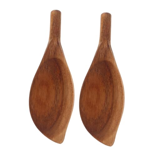 VERDANVERSE 2 Stück Teiliges Unregelmäßiger Holz kaffeelöffel Wiederverwendbarer Teelöffel für Kaffeebohnen und Lose Teeblätter Ergonomisch Geformt Praktisch für Camping Arbeit und Zuhause von VERDANVERSE