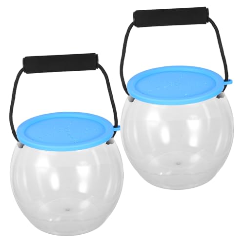 VERDANVERSE 2 Stück Tragbarer Transparenter Kunststoff-fischbehälter Kleines Outdoor Aquarium mit Deckel Vielseitig für Fangen und Freilassen Strand Pool und See Handlich und Leicht für von VERDANVERSE