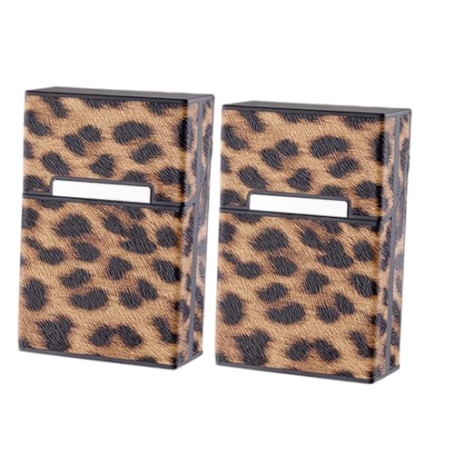 VERDANVERSE 2 Stück Zigarettenetui Leopard Muster Teiliges Klapphülle Zigarettenschachtel Schutzcover für Herren Robust Rutschfest Praktisch für Zigaretten Passend von VERDANVERSE