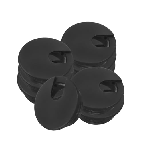 VERDANVERSE 20 Stück Kabellochabdeckung Schreibtisch Kabeldurchführung Schwarz Flexible Kabelorganizer für Büro und Zuhause Einfache Montage Ordnet und Versteckt Kabel Effizient Kompatibel von VERDANVERSE