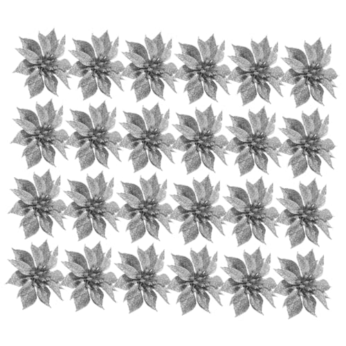 VERDANVERSE 24 Stück Teiliges Mini Dekoblumen Doppellagige Goldglitzernde Rattan Blumen Umweltfreundlich Handgefertigt Vielseitige DIY Weihnachtskranz Deko für Kreative Festgestaltung von VERDANVERSE