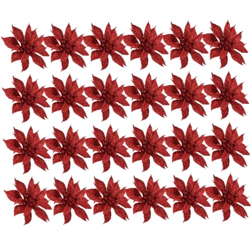 VERDANVERSE 24 Stück Teiliges Mini Doppel Layer Rattan Blüten Rote Weihnachtsbaum Dekoration Künstliche Blumen Girlande für DIY Kranz Festliche Weihnachtsbaum Accessoires VERDANVERSE 24 Stück Teiliges Mini Doppel Layer Rattan Blüten Rote Weihnachtsbaum Dekoration Künstliche Blumen Girlande für DIY Kranz Festliche Weihnachtsbaum Accessoires von VERDANVERSE