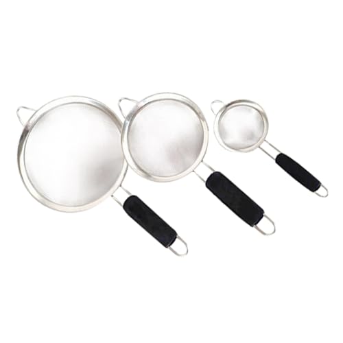 VERDANVERSE 3 Stück Teiliges Edelstahl Küchensieb mit Hitzebeständigem Griff Feines Sieb für Mehl und Abtropfen Langlebiger Manueller Frittier Sieb Geeignet für Haushalt und Küchengebrauch VERDANVERSE 3 Stück Teiliges Edelstahl Küchensieb mit Hitzebeständigem Griff Feines Sieb für Mehl und Abtropfen Langlebiger Manueller Frittier Sieb Geeignet für Haushalt und Küchengebrauch von VERDANVERSE