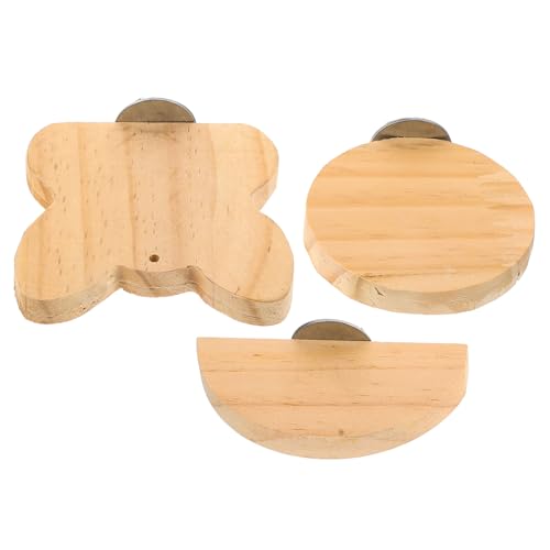 VERDANVERSE 3 Stück Teiliges Vogel und Hamster Spielset aus Langlebigem Holz mit Runden und Halbrunden Plattformen Stabile Kletter und Sprungbretter für Papageien Zwerghamster und Kleintiere von VERDANVERSE